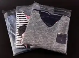 saco plástico transparente para camisetas